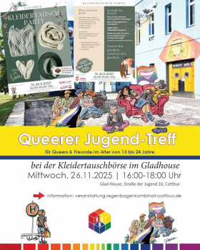 queerer Jugend-Treff bei der Kleidertauschparty im Gladhouse